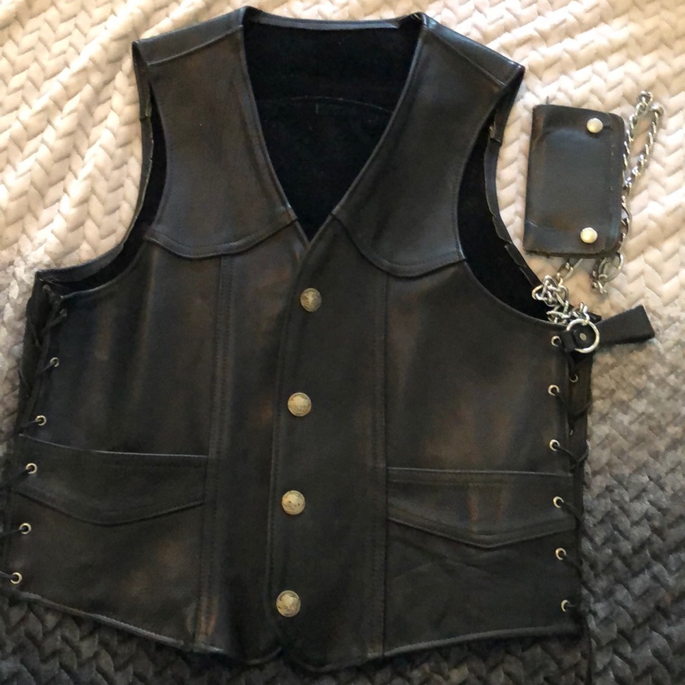 Natal Leather Vintage leather Biker vest
